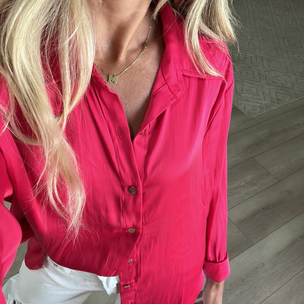 Pink Button Down Top - Picture 4 of 4